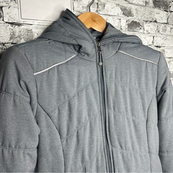 EUC Zella Women’s Daphne Hooded Charcoal Puffer Jacket Size Small (RN 58655) - Picture 4 of 16